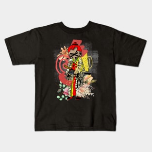 camouflaged elephant samurai warrior Kids T-Shirt